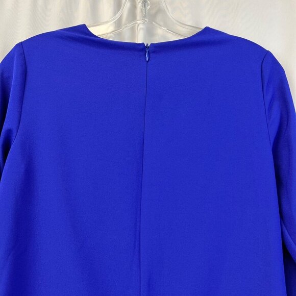 Chelsea 28 Womens Long Sleeve Round Neck Cobalt Shift Dress Above Knee XS Zip - Picture 6 of 9